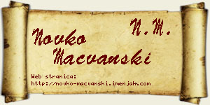 Novko Mačvanski vizit kartica